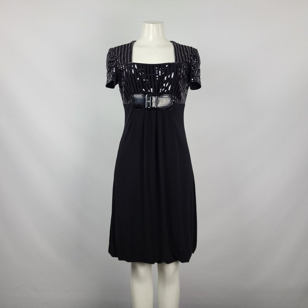 Joseph Ribkoff Black Dress with Metallic Details